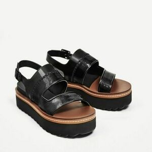 Zara Black Platform Sandals